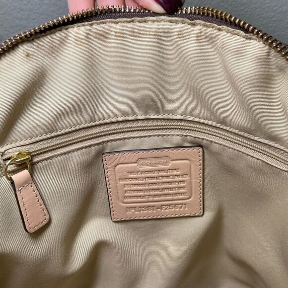 Coach Peyton Leather Cora Domed Satchel F25671 Brass/ Mahogany‎ - Picture 15 of 16